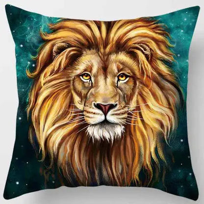 animals world tiger lion pillow case living room set