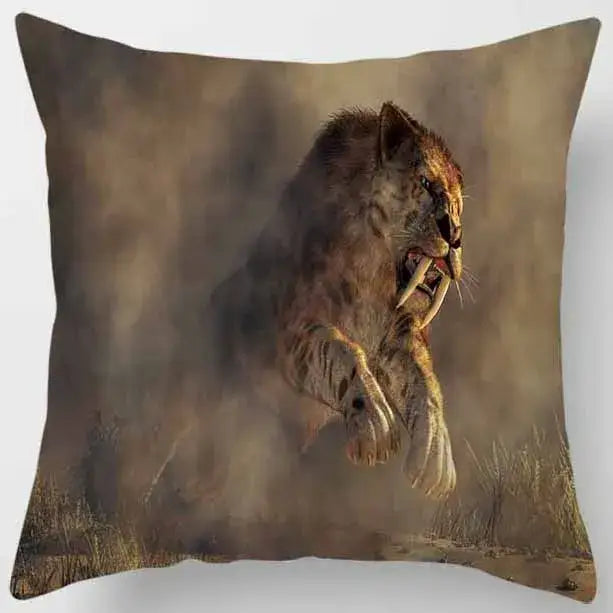 animals world tiger lion pillow case living room set