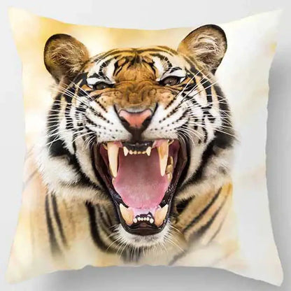 animals world tiger lion pillow case living room set