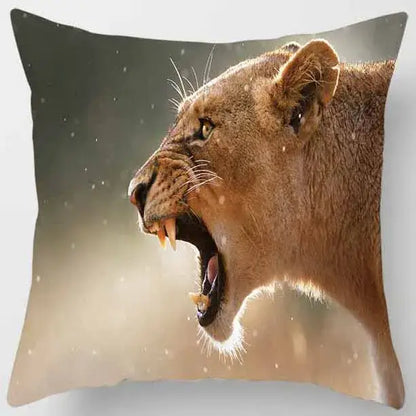 animals world tiger lion pillow case living room set