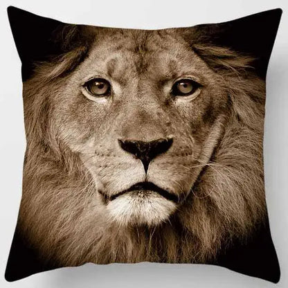animals world tiger lion pillow case living room set