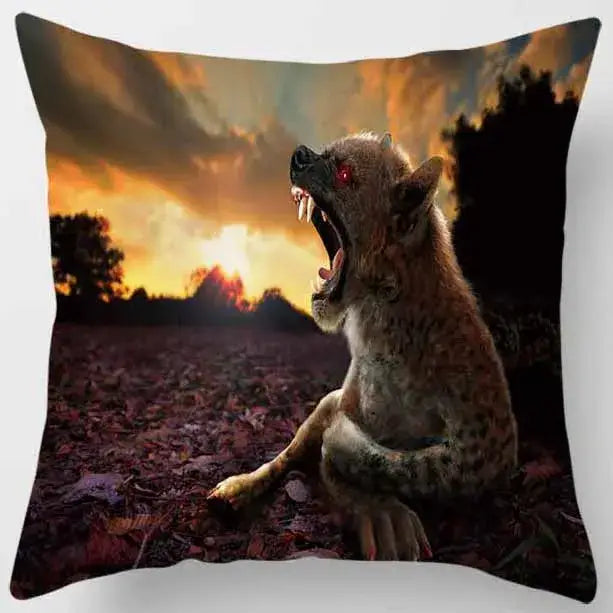 animals world tiger lion pillow case living room set
