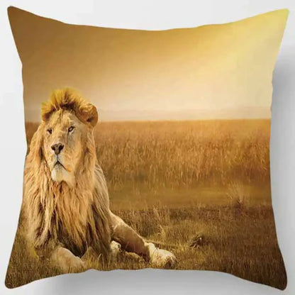 animals world tiger lion pillow case living room set