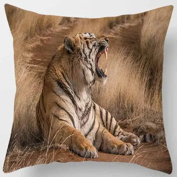 animals world tiger lion pillow case living room set