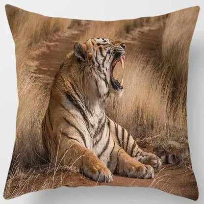 animals world tiger lion pillow case living room set