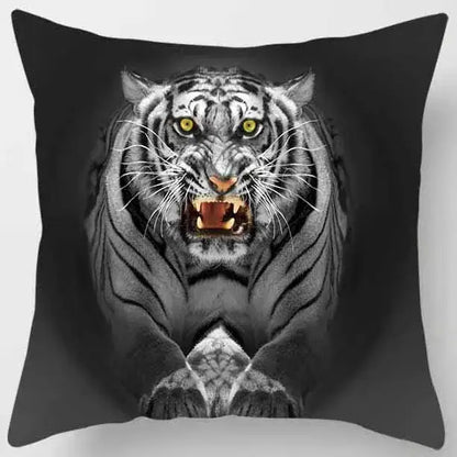 animals world tiger lion pillow case living room set