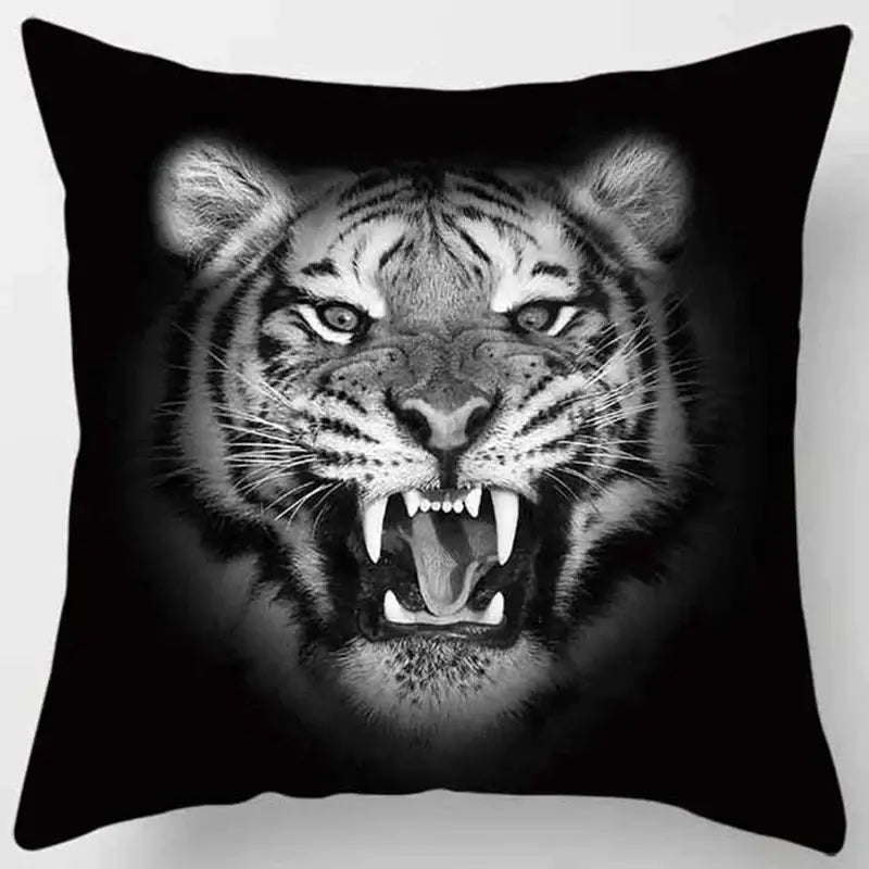 animals world tiger lion pillow case living room set