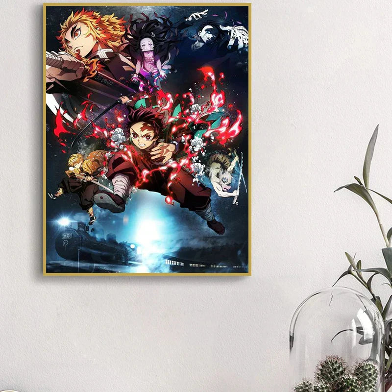 DecorBites™ "Anime Demon Slayer Character Posters, Canvas Wall Art"