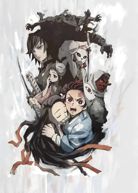 DecorBites™ "Anime Demon Slayer Character Posters, Canvas Wall Art"