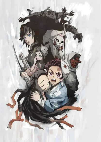 DecorBites™ "Anime Demon Slayer Character Posters, Canvas Wall Art"
