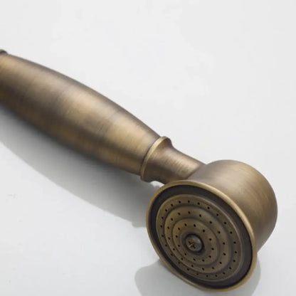 Antique brass floral shower mixer set bathroom faucet with ceramic handle