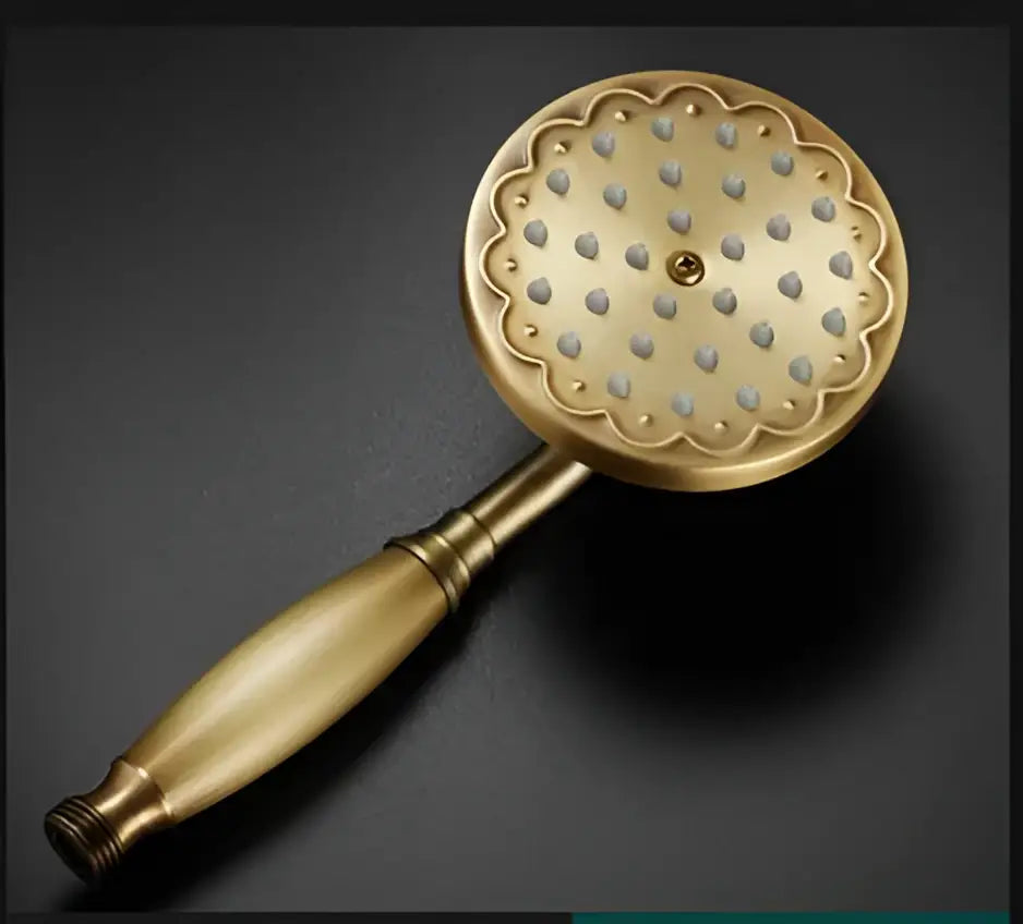 Antique brass scalloped handheld shower head bathroom handheld nozzle