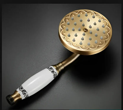 Antique brass scalloped handheld shower head bathroom handheld nozzle