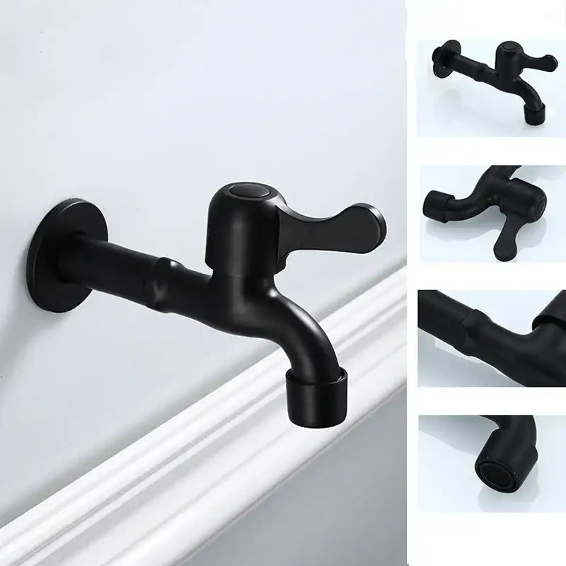 Antique black brass bibcock tap garden wall mount faucet