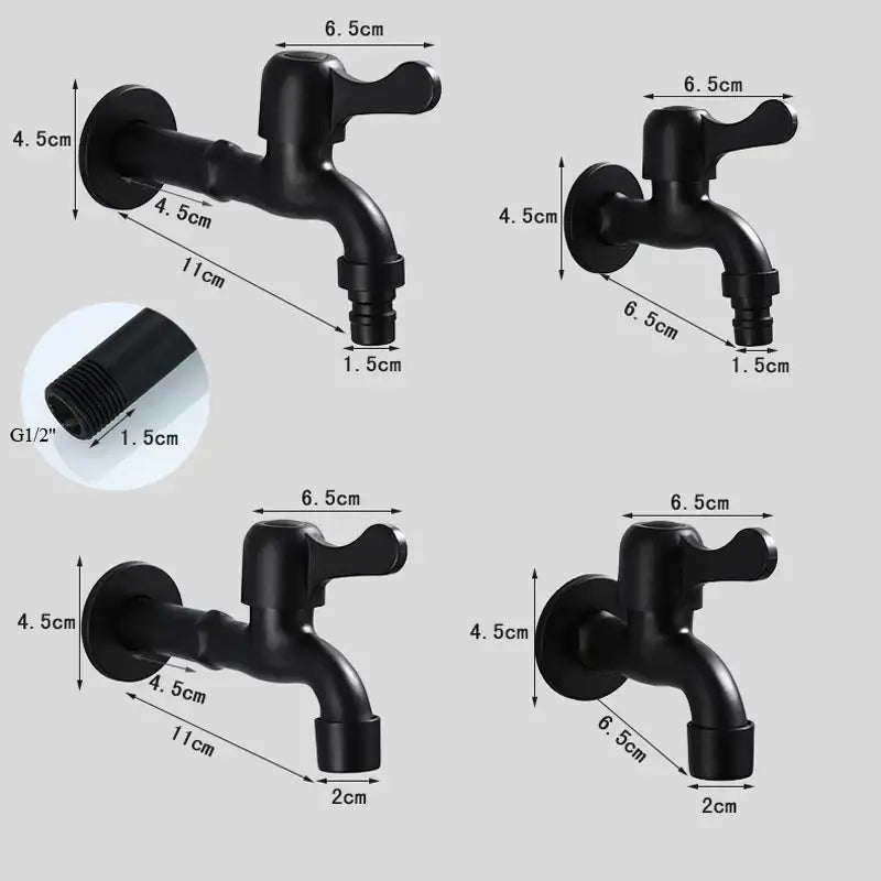Antique black brass bibcock tap garden wall mount faucet