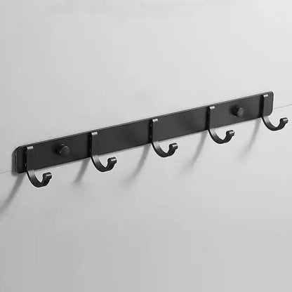 Antique black robe hook brass wall rack bathroom 5 hook rail