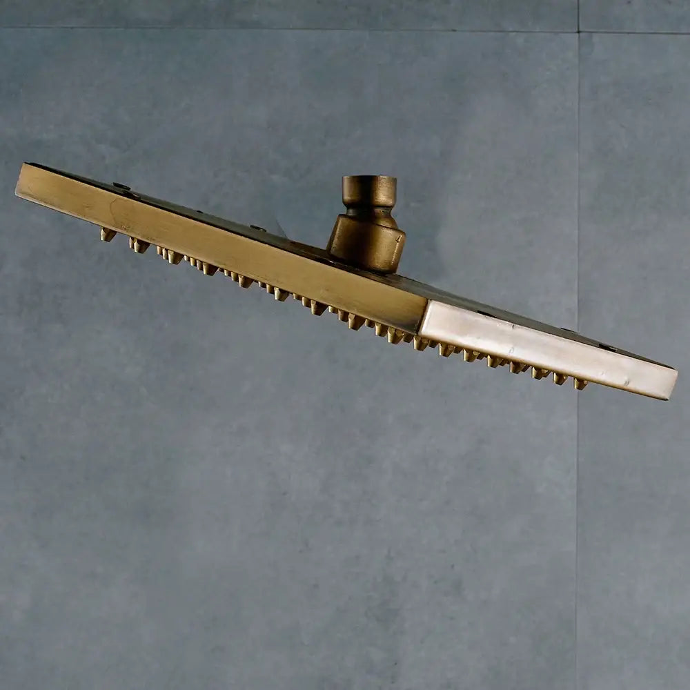 Antique brass square rainfall shower head bathroom fixture