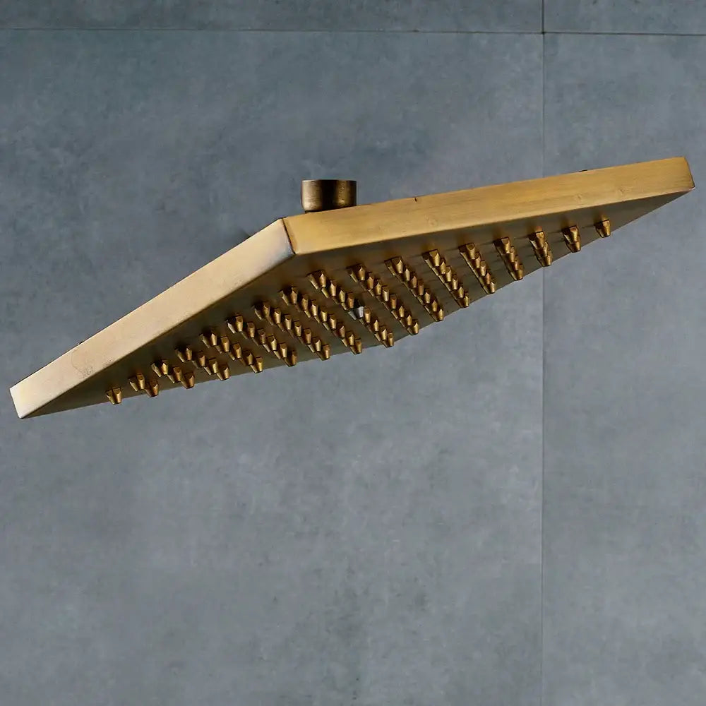 Antique brass square rainfall shower head bathroom fixture