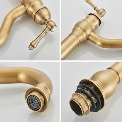 Antique brass single handle basin faucet bathroom sink mixer tap