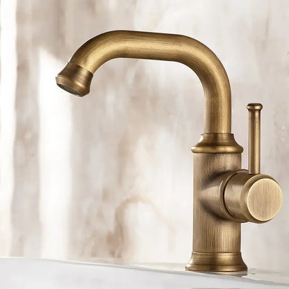 Antique brass basin faucet – bathroom single lever tap