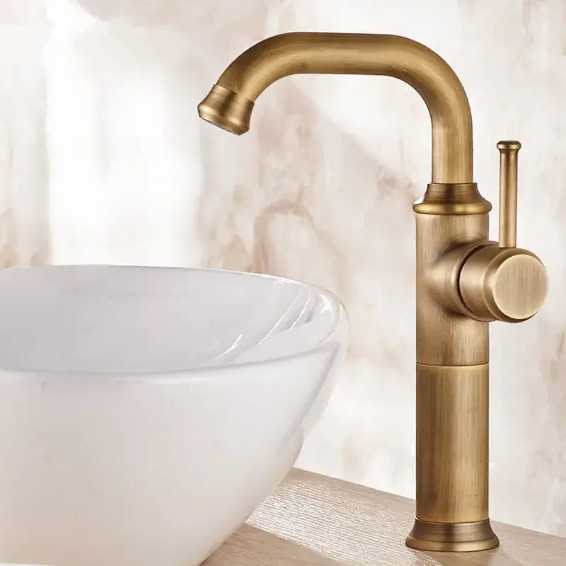 Antique brass basin faucet – bathroom single lever tap