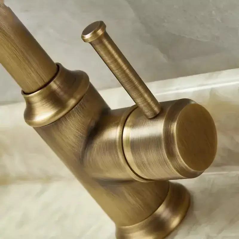 Antique brass basin faucet – bathroom single lever tap