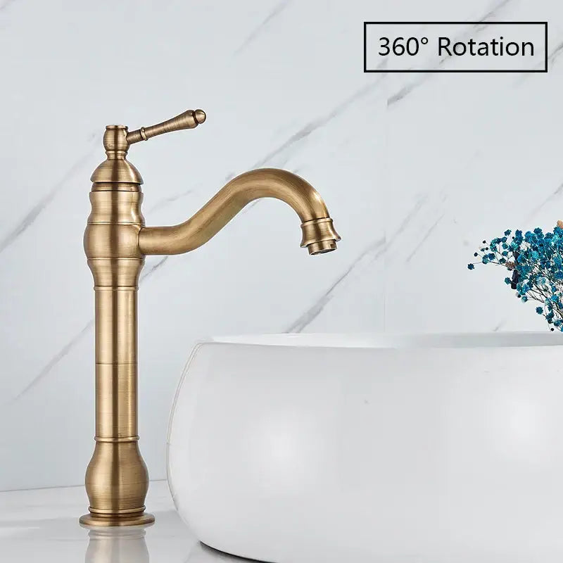 Antique brass single handle basin faucet bathroom mixer tap