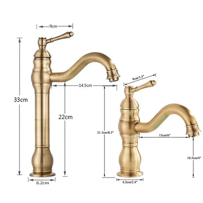 Antique brass single handle basin faucet bathroom mixer tap