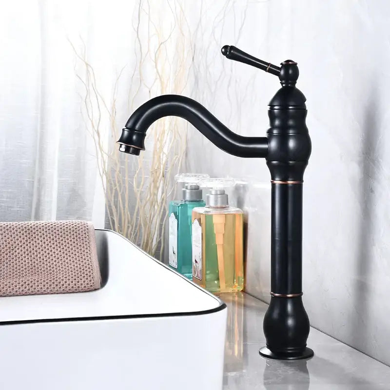 Vintage antique brass basin faucet – bathroom single handle tap
