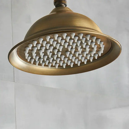Antique brass hammered rainfall shower head bathroom handheld brass