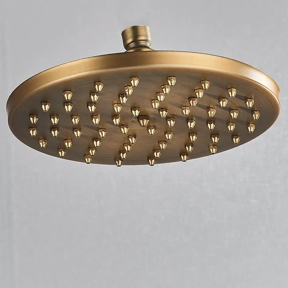 Antique brass hammered rainfall shower head bathroom handheld brass