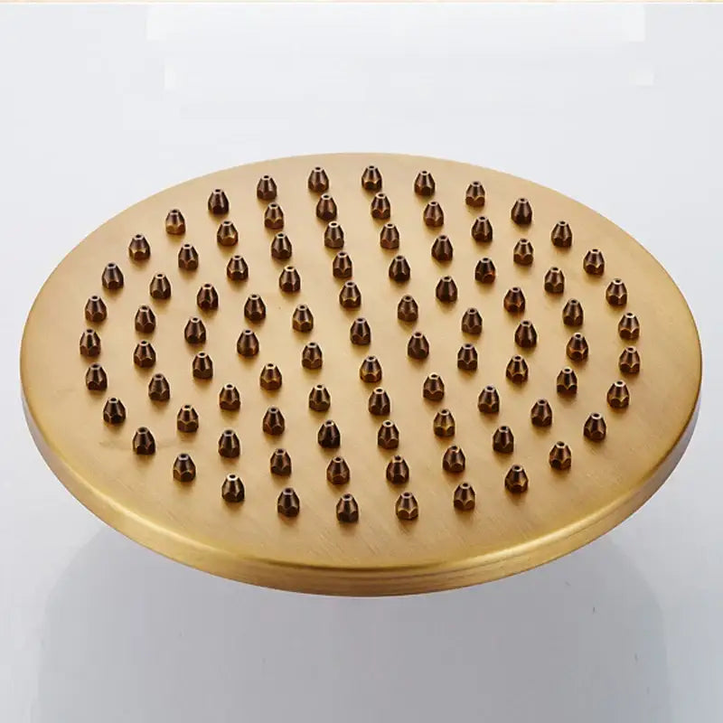 Modern black & gold brass shower mixer set bathroom rainfall shower
