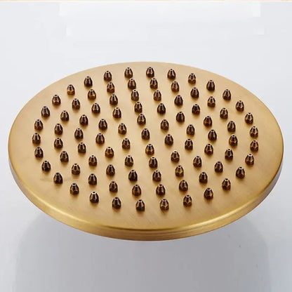 Modern black & gold brass shower mixer set bathroom rainfall shower