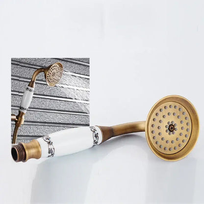 Modern black & gold brass shower mixer set bathroom rainfall shower