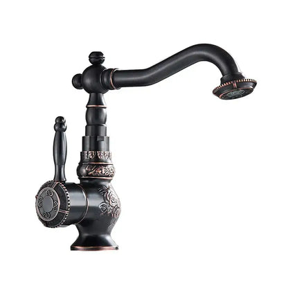 Antique brass ornate single handle faucet – bathroom sink tap