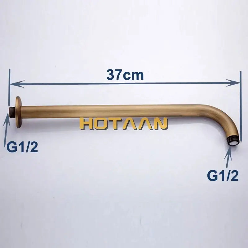Antique brass curved shower arm bathroom tub wall mount