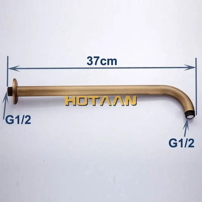 Antique brass curved shower arm bathroom tub wall mount