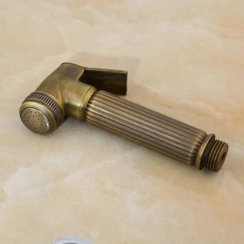 Antique brass bidet faucet with hand shower – bathroom spray set