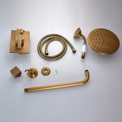 Antique brass & black 8 inch rainfall shower set – bathroom faucet