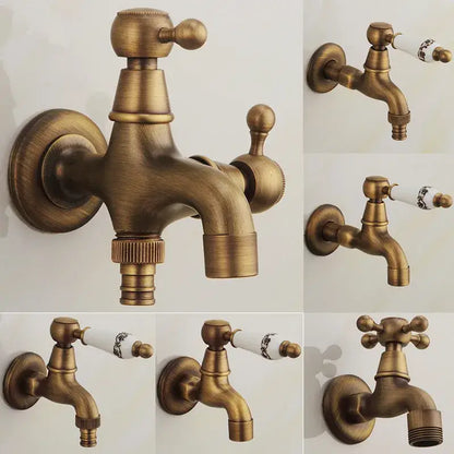 Antique brass dragon outdoor washing machine faucet garden tap