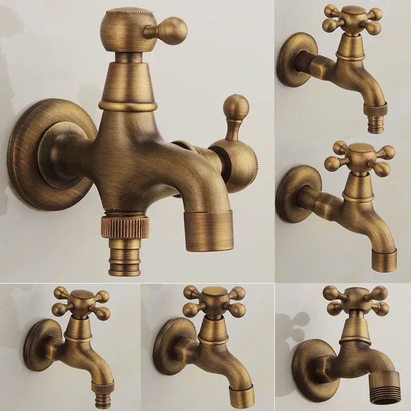 Antique brass dragon outdoor washing machine faucet garden tap