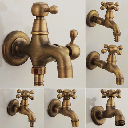 Antique brass dragon outdoor washing machine faucet garden tap