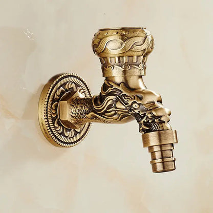 Antique brass dragon outdoor washing machine faucet garden tap