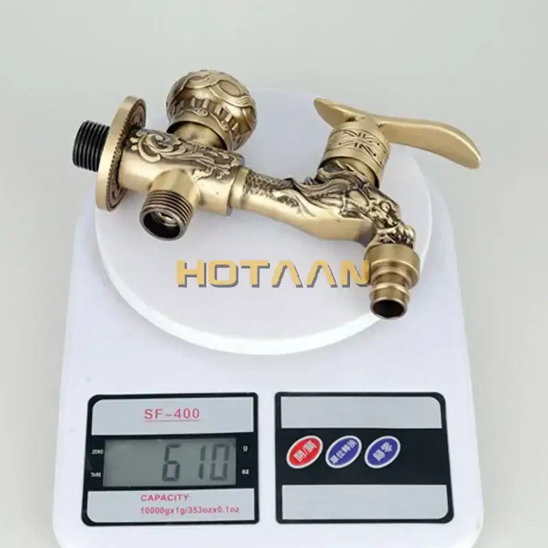 Antique brass finish garden dragon tap – outdoor decorative faucet