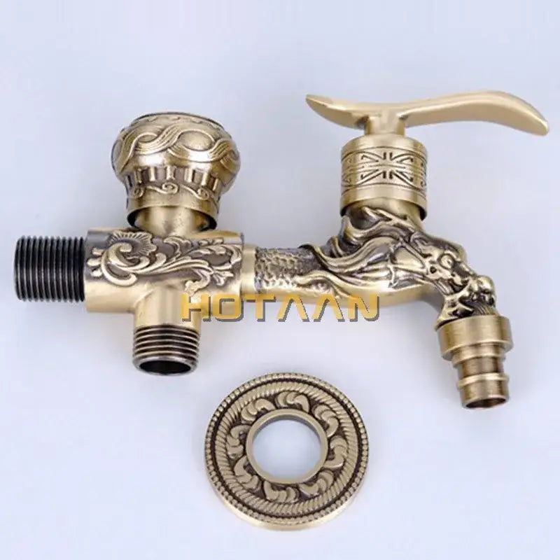 Antique brass finish garden dragon tap – outdoor decorative faucet