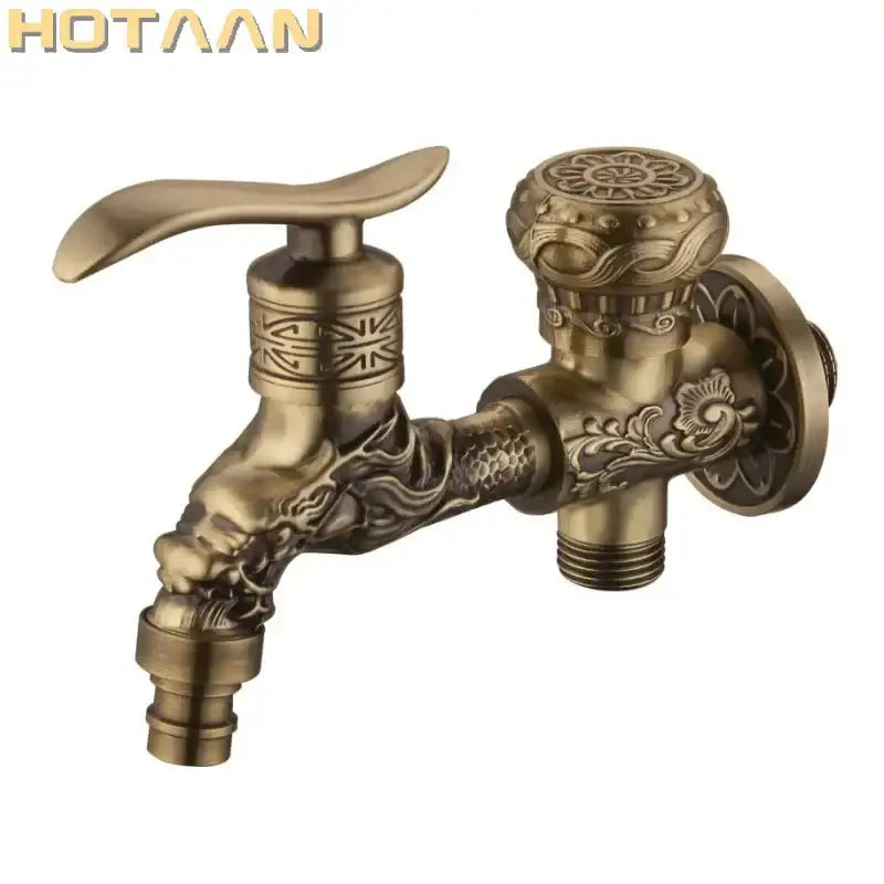 Antique brass finish garden dragon tap – outdoor decorative faucet