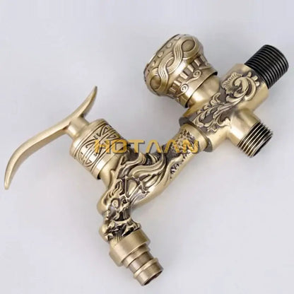 Antique brass finish garden dragon tap – outdoor decorative faucet