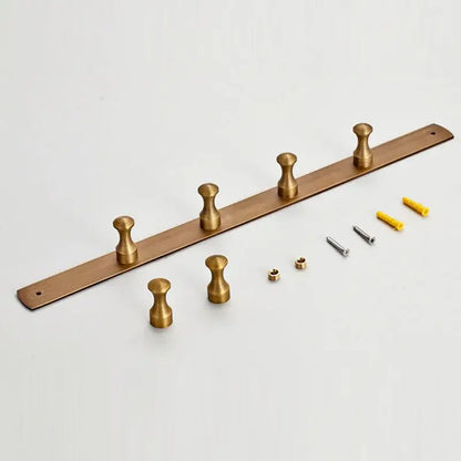 Antique brass finish 5 peg robe hook bathroom wall rack