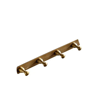 Antique brass finish 5 peg robe hook bathroom wall rack