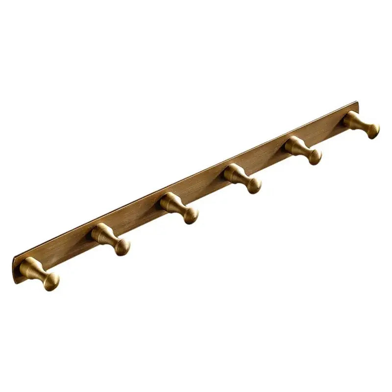Antique brass finish 5 peg robe hook bathroom wall rack